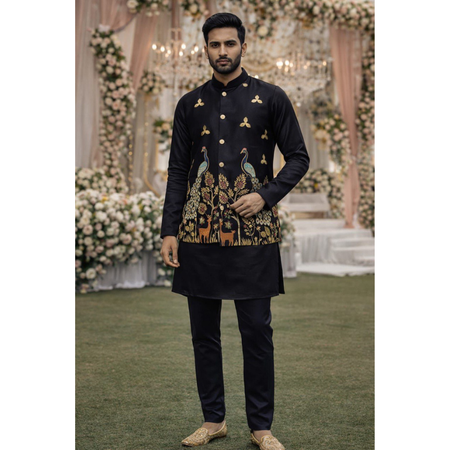 Festive Premium Men’s Kurta Pajama Jacket Set