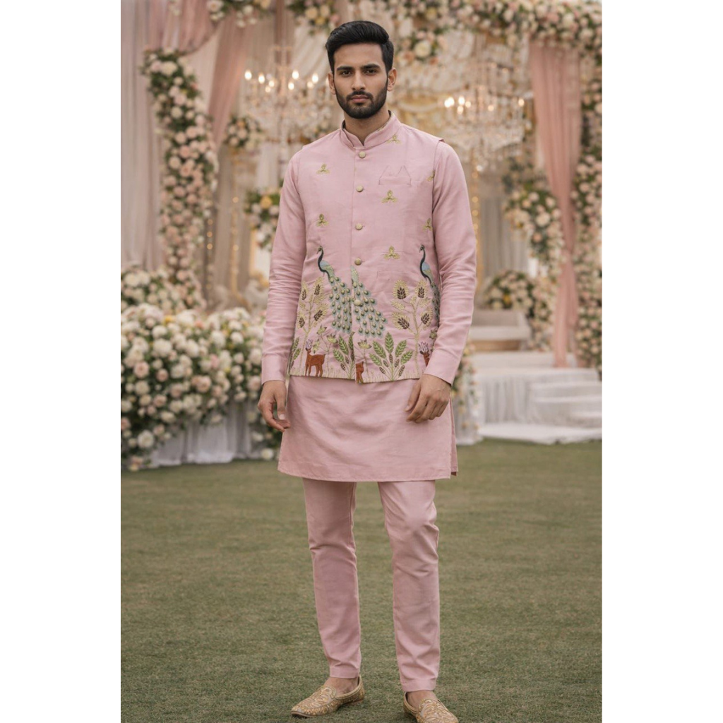 Festive Premium Men’s Kurta Pajama Jacket Set
