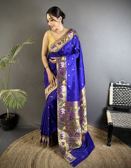 Load image into Gallery viewer, Festive Special Paithani Lichi Silk Saree mahezon
