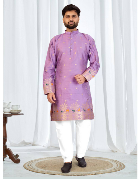 Traditional Ethnic Indian Designer Men's Kurta Pajama Set mahezon