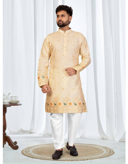 Traditional Ethnic Indian Designer Men's Kurta Pajama Set mahezon
