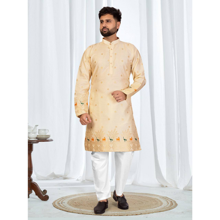 Traditional Ethnic Indian Designer Men's Kurta Pajama Set mahezon