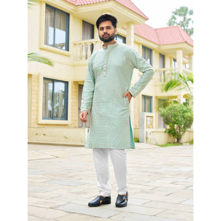Festive Traditional Indian Premium Men Kurta Pajama Set mahezon