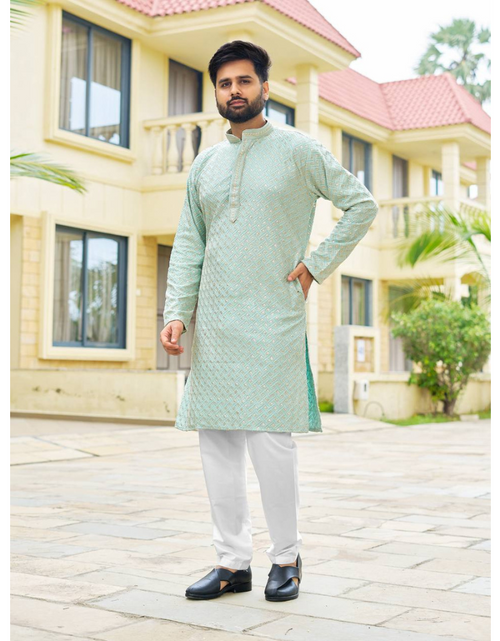 Load image into Gallery viewer, Festive Traditional Indian Premium Men Kurta Pajama Set mahezon
