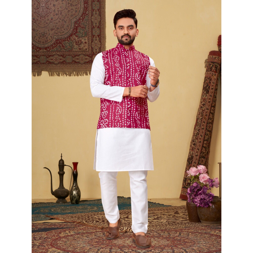 Festive Traditional Men Sleeveless Koti Jacket mahezon