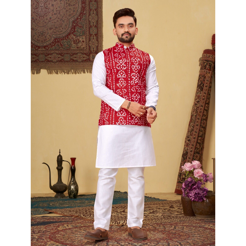 Festive Traditional Men Sleeveless Koti Jacket mahezon
