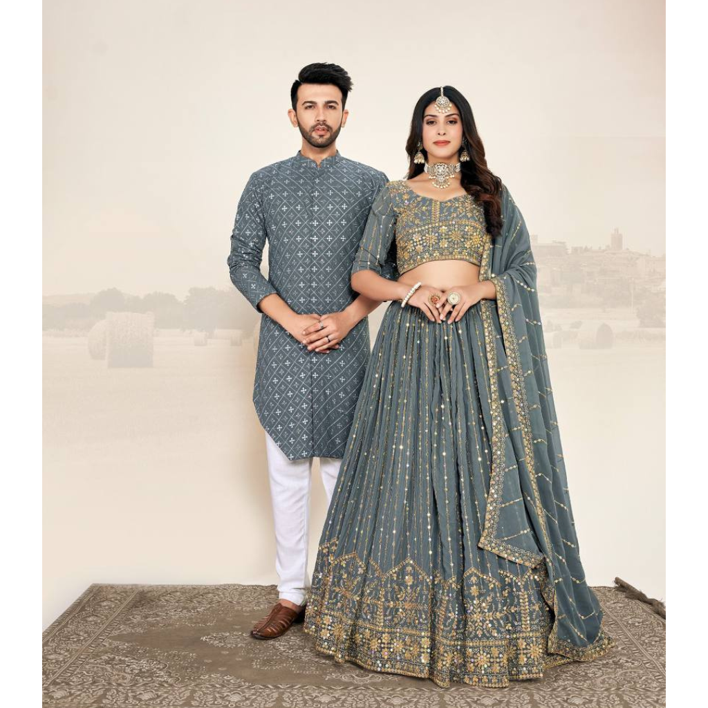 Festive Wedding Wear Couples Wear Same Matching Outfits Set Royal Export