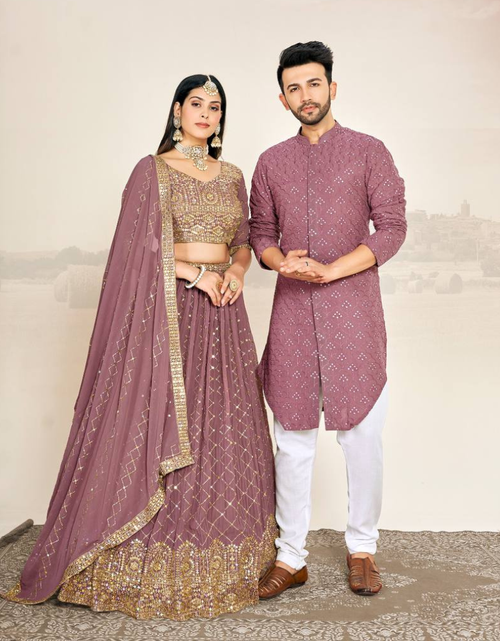Load image into Gallery viewer, Festive Wedding Wear Couples Wear Same Matching Outfits Set Royal Export
