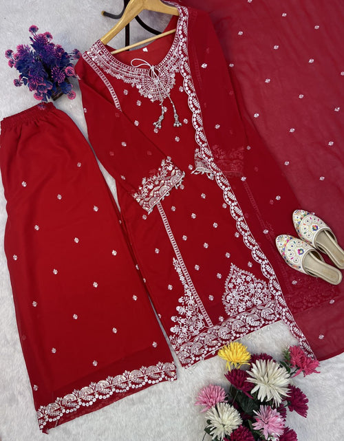 Load image into Gallery viewer, Festive Top Palazzo Dupatta Suit mahezon
