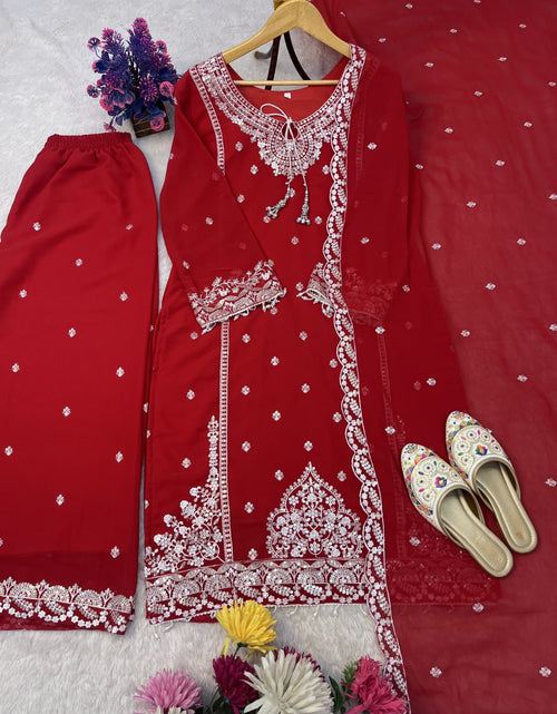 Load image into Gallery viewer, Festive Top Palazzo Dupatta Suit mahezon
