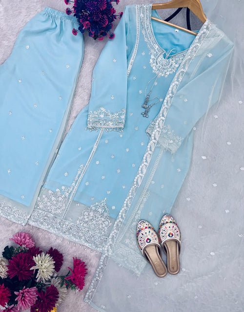 Load image into Gallery viewer, Festive Top Palazzo Dupatta Suit mahezon
