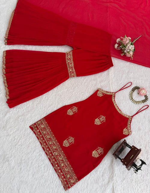 Load image into Gallery viewer, Festive Designer Women’s Top  Sharara with Dupatta mahezon
