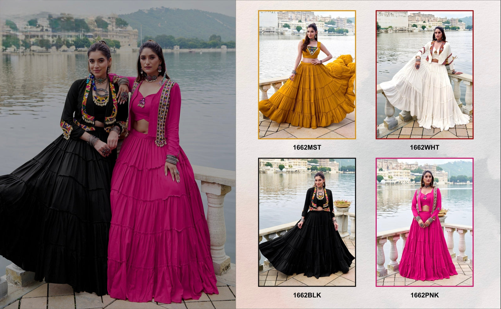 Traditional Navratri Garba Women Lehenga Blouse Koti mahezon