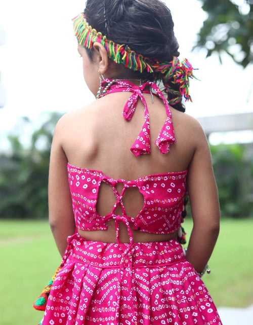 Indian Navratri Garba Kids Girls Pink Lehenga Blouse mahezon Indian Navratri Garba Kids Girls Pink Lehenga Blouse mahezon