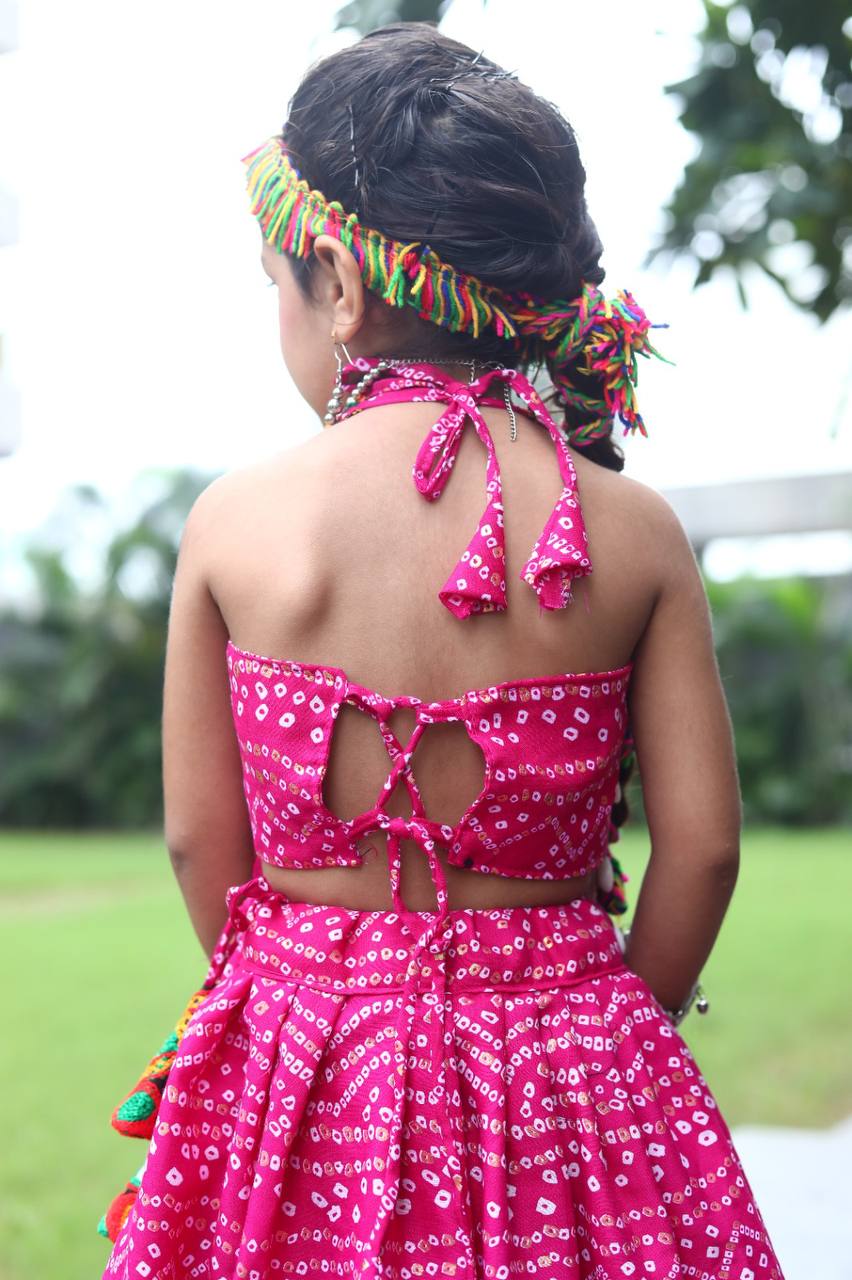 Indian Navratri Garba Kids Girls Black Lehenga Blouse mahezon