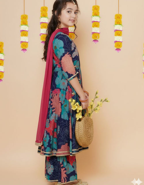 Load image into Gallery viewer, Stylish Girl Kids Kurta Sharara Dupatta Dress mahezon
