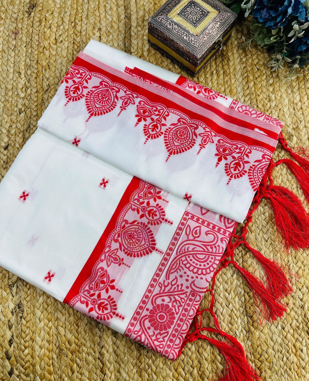 Women Durga Puja Saree mahezon
