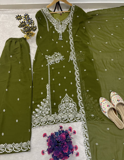 Load image into Gallery viewer, Festive Women Top Palazzo Dupatta Suit mahezon
