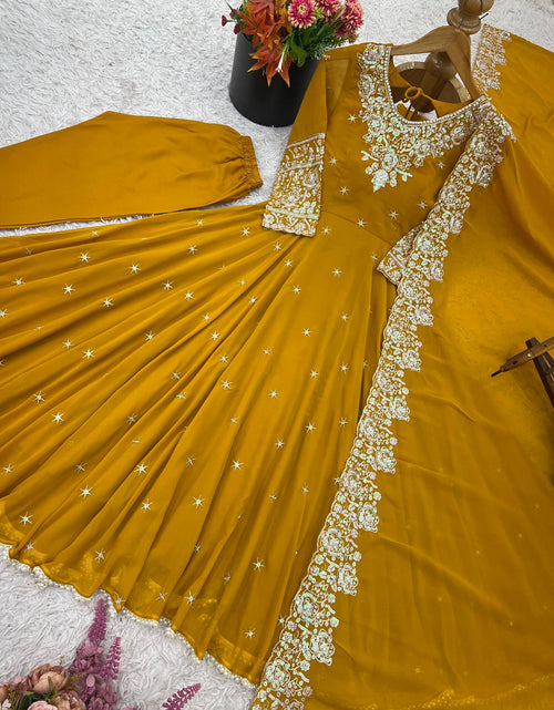 Load image into Gallery viewer, Women Embroidered Sequence Designer Anarkali Three Piece Set Royal Export
