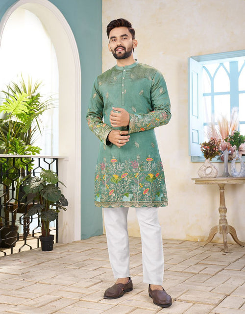 Load image into Gallery viewer, Heavy Crunchi Silk Traditional Indian Couple Wear Same Matching Men Kurta Women Lehenga Blouse Dupatta for Weddings mahezon
