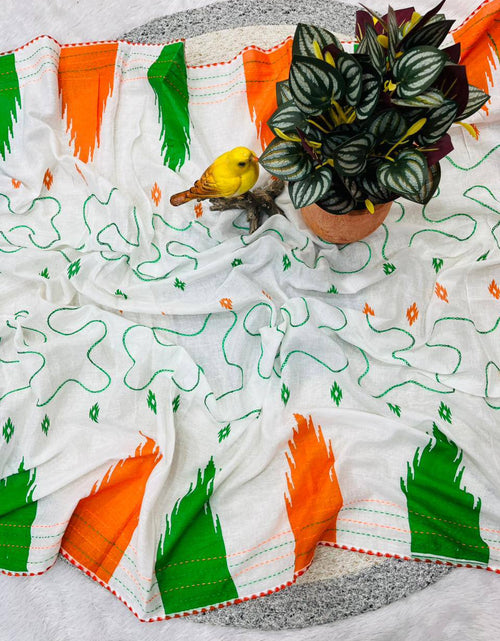 Load image into Gallery viewer, Tricolour Independence Republic Day Women’s Saree mahezon
