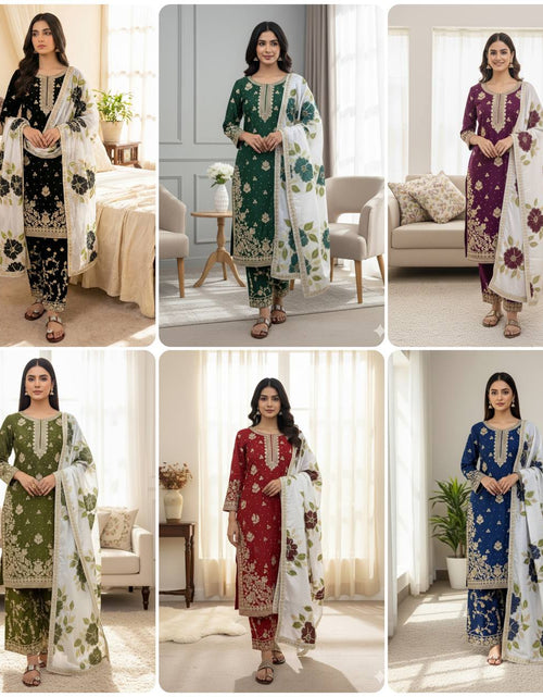 Load image into Gallery viewer, Wedding Wear Women Top Palazzo Dupatta Suit Dress Royal Export
