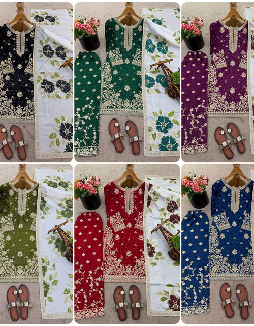 Load image into Gallery viewer, Wedding Wear Women Top Palazzo Dupatta Suit Dress Royal Export
