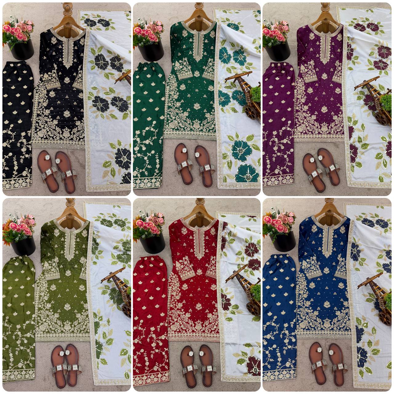 Wedding Wear Women Top Palazzo Dupatta Suit Dress Royal Export