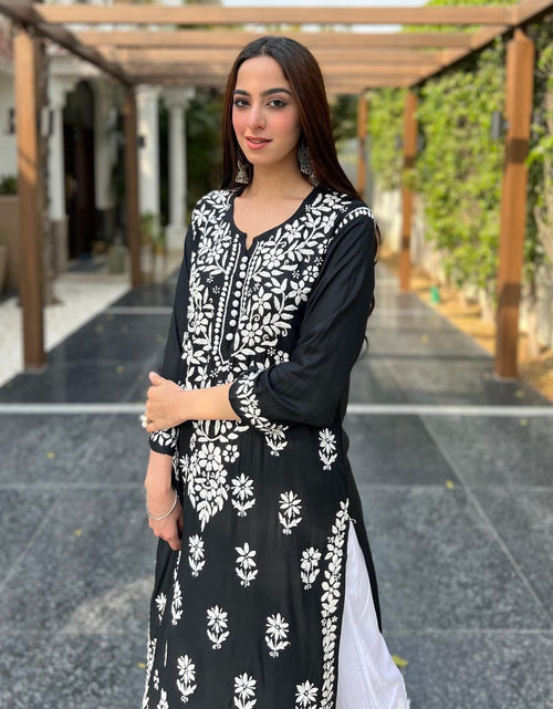 Designer black net Chikankari kurti with white detailing| latest |college  kurti| kurti w… | Traditional indian outfits, Trendy dress outfits, Indian  fashion dresses