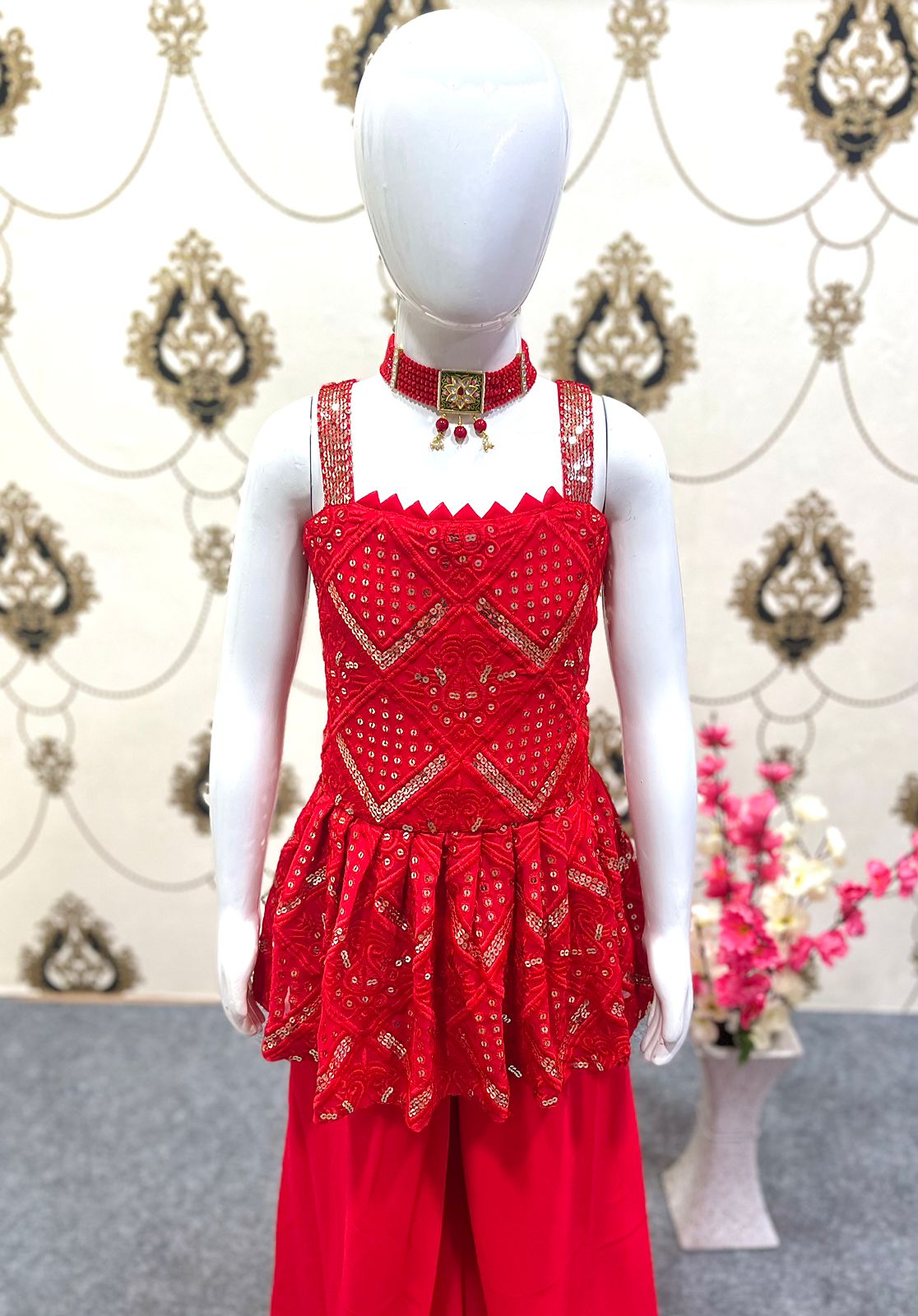 Floral Shirt Dress With Bell Bottom Co Ord Set - ALOFI - Women Designer  Dresses