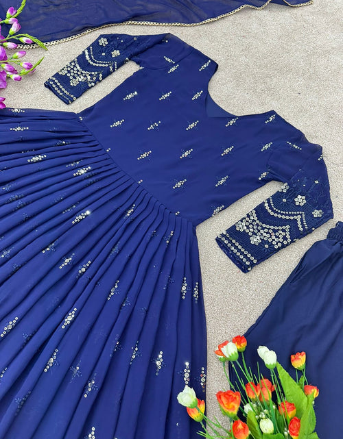 Load image into Gallery viewer, Beautiful Women New Designer Party Wear Look Heavy Embroidery Sequence Work Gown With Dupatta mahezon
