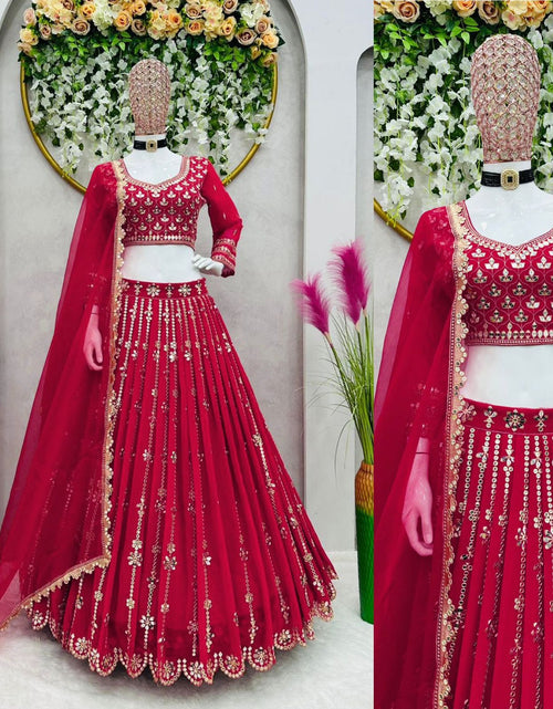 Load image into Gallery viewer, Beautiful Women Party wear 9mm Sequence Red Lehenga choli with Dupatta Suit  mahezon
