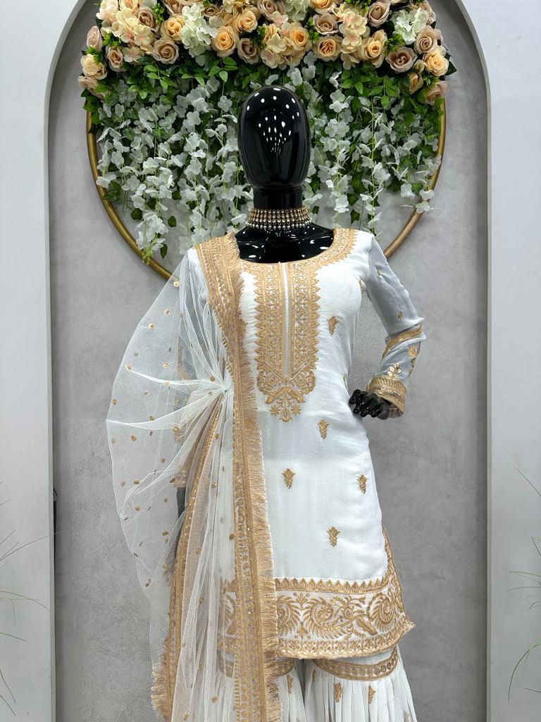 Beautiful Women Wedding Top Sharara with Dupatta Suit mahezon
