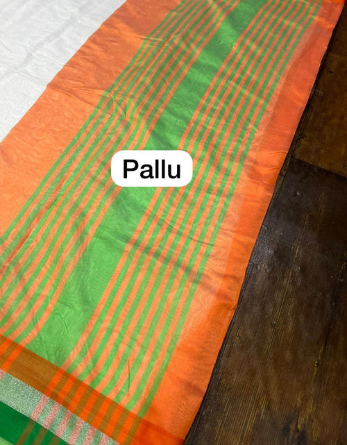 Load image into Gallery viewer, Women Independence day Tri colour Cotton Saree mahezon
