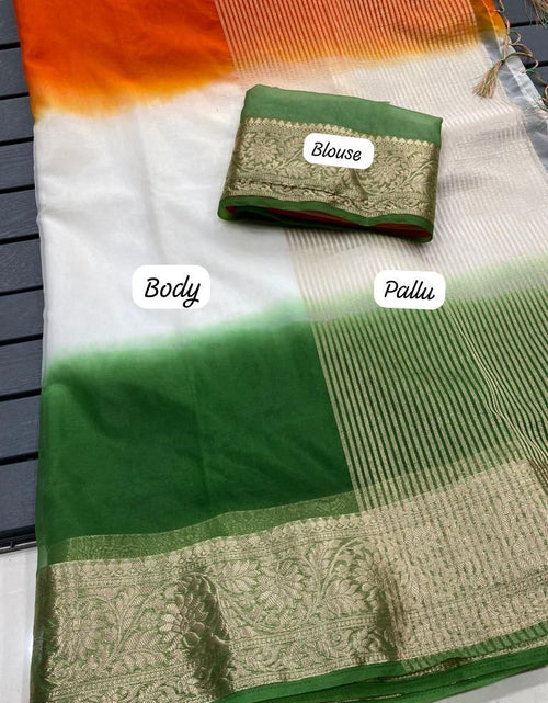 Load image into Gallery viewer, Women Independence Day Tricolor Saree mahezon
