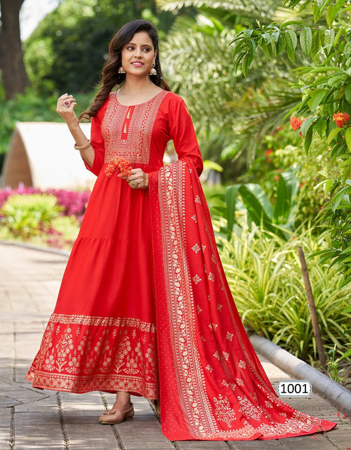 Load image into Gallery viewer, Beautiful Women Red Party wear Gown mahezon
