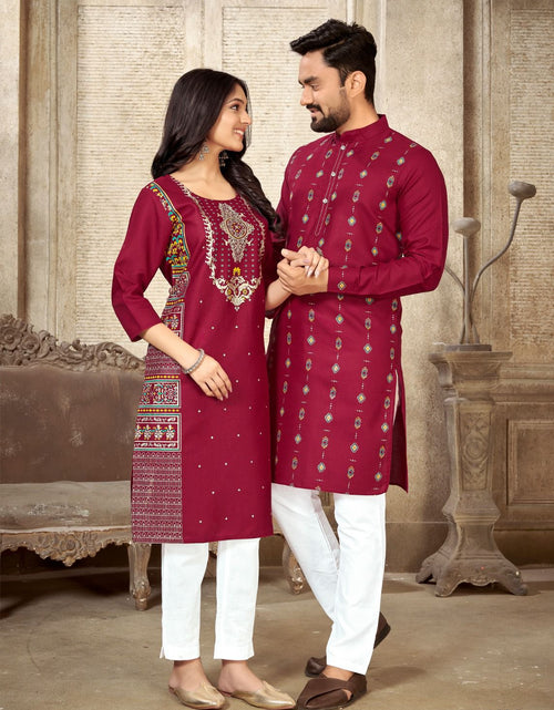 Load image into Gallery viewer, Beautiful Men&#39;s and Women&#39;s Red Same Matching Couple wear Dress mahezon
