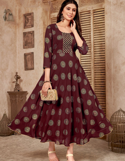 Party Wear Women Brown Long Gown, Size: M at Rs 280/piece in Jaipur | ID:  23207971288