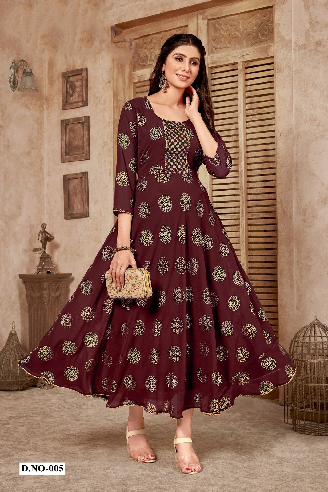 EXCLUSIVE MAROON AND SKIN COLOR PARTY WEAR–ZZS224 – Exclusive Online  Boutique