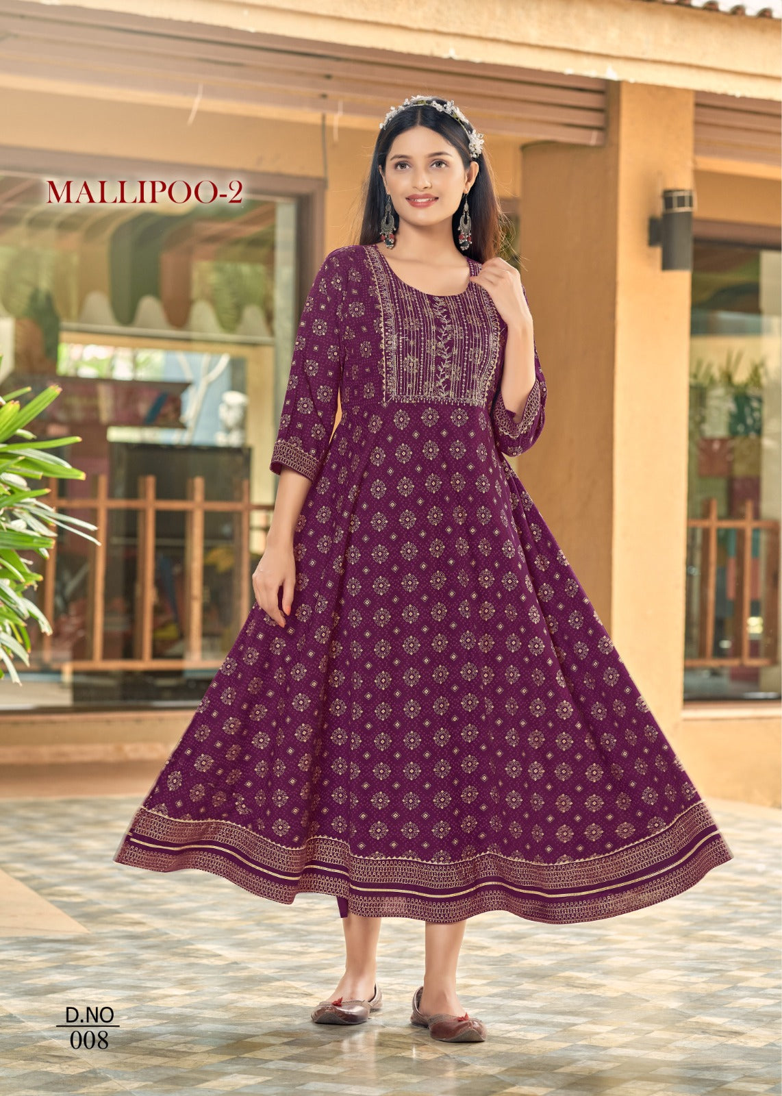 Maroon And White Cotton Rayon Digital Printed Party Wear Gown | Latest  Kurti Designs