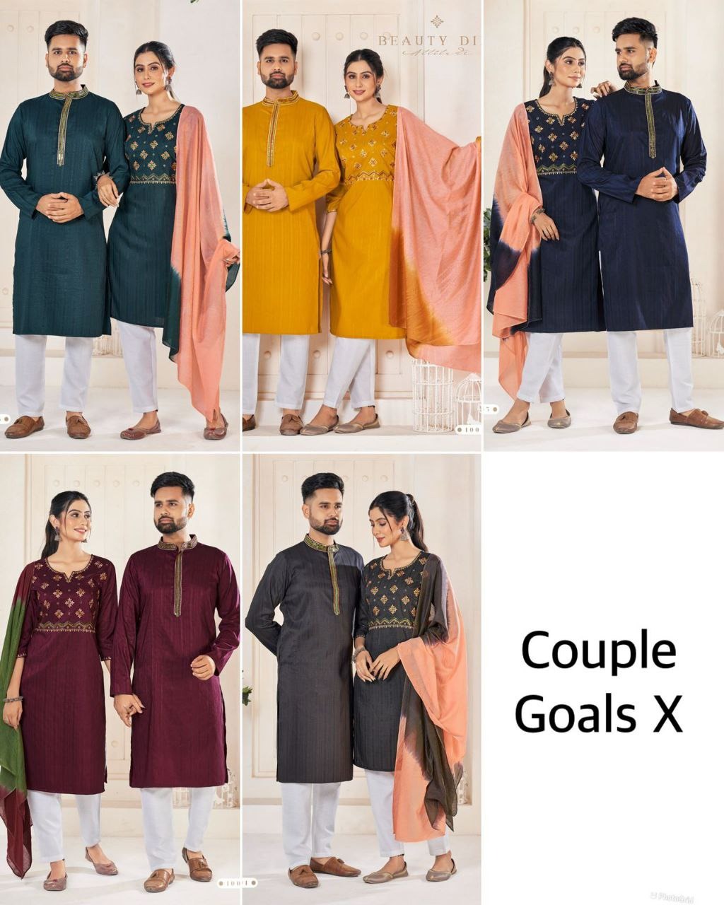 Couple Wear Traditional Same Matching Outfits Dress mahezon