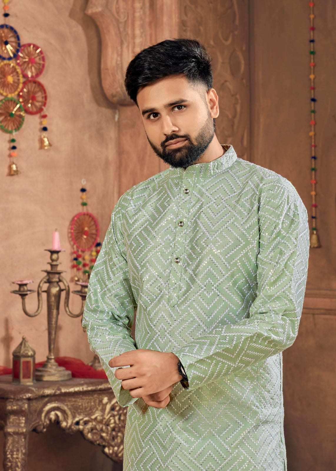 Men's Traditional Silk Kurta Pajama Set mahezon