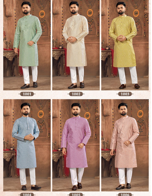 Load image into Gallery viewer, Men&#39;s Traditional Silk Kurta Pajama Set mahezon
