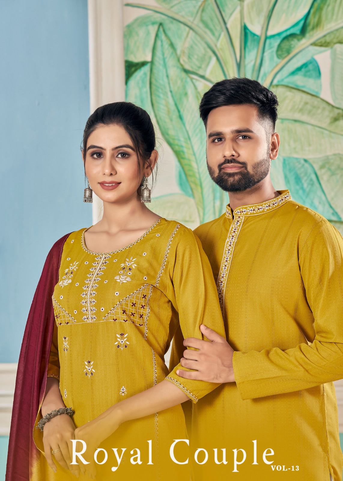 Traditional Diwali Couples wear Same Matching Outfits Set mahezon