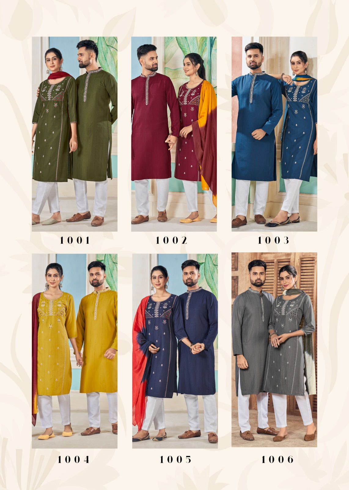 Traditional Diwali Couples wear Same Matching Outfits Set mahezon