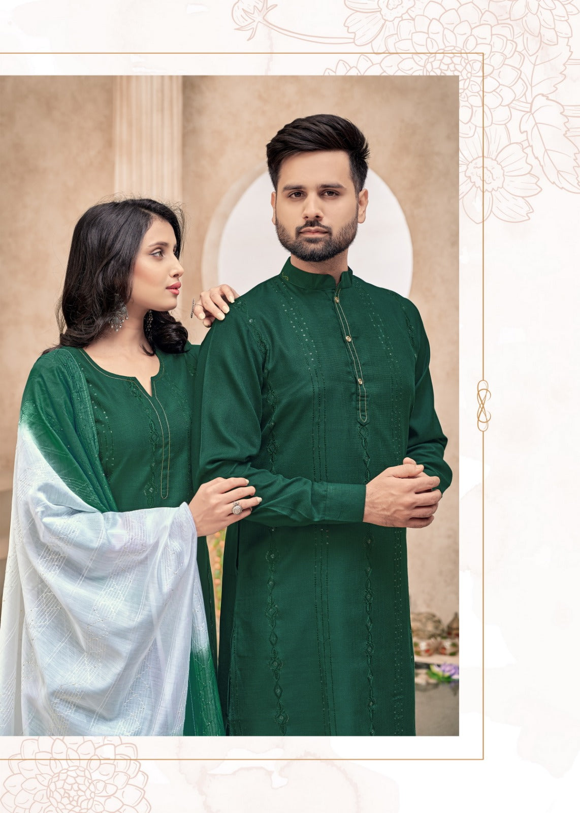 Traditional Diwali Couple Wear Same Matching Outfits mahezon