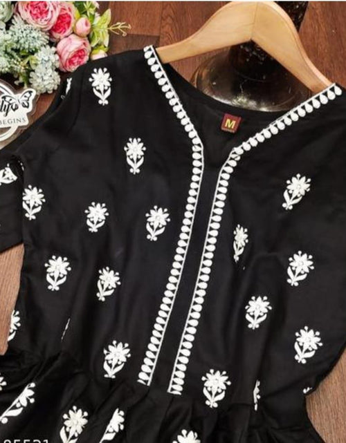 Load image into Gallery viewer, Women&#39;s Embroidery Black Kurti Plazo set Party wear mahezon
