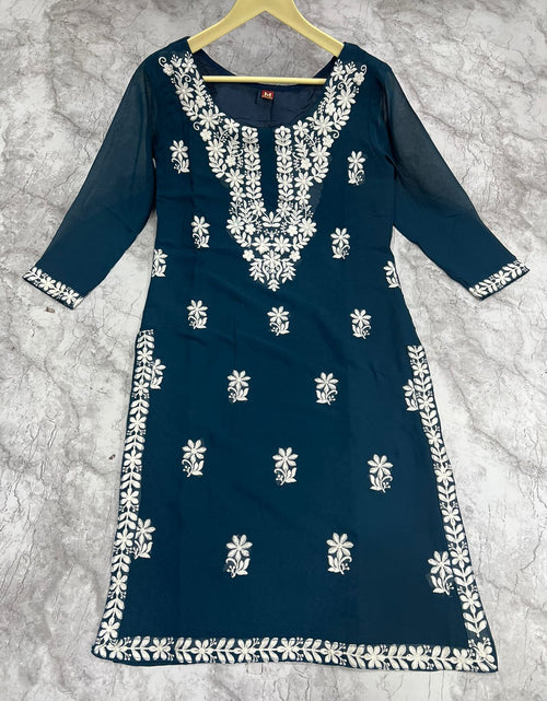 Load image into Gallery viewer, Women&#39;s Lucknowi Embroidery Kurti Tops mahezon
