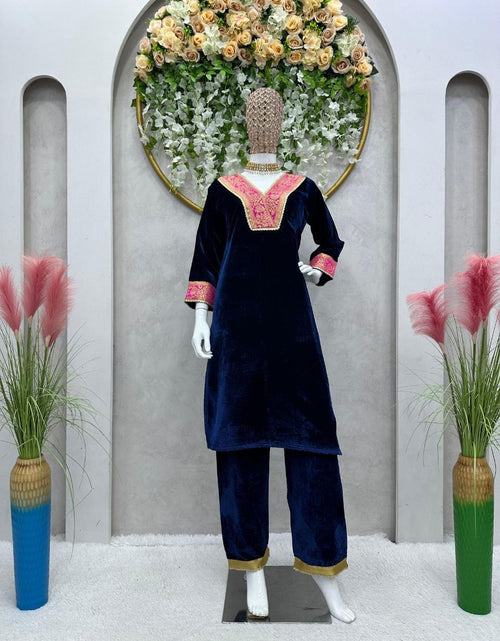 Load image into Gallery viewer, Women&#39;s Fancy Velvet Kurta Pant Suit mahezon
