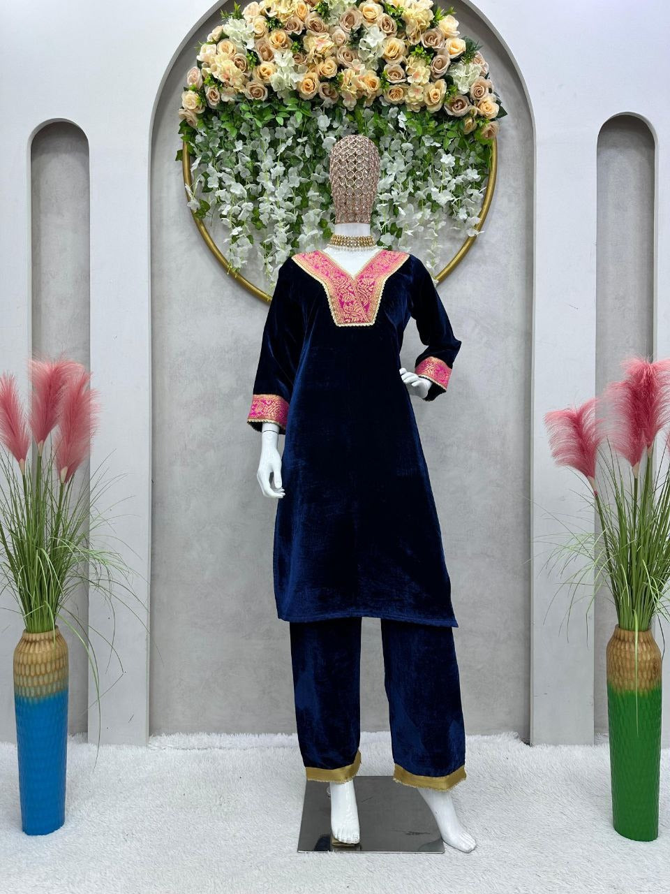 Women's Fancy Velvet Kurta Pant Suit mahezon
